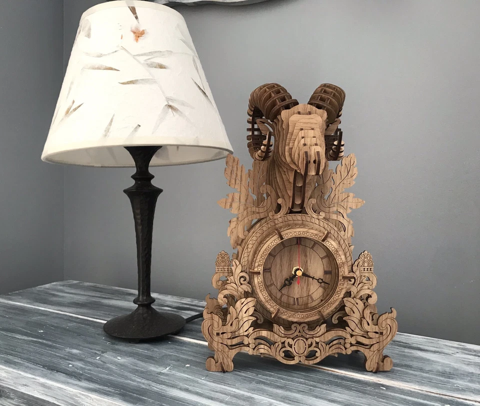 Rompecabezas de madera 3D para adultos - Reloj rompecabezas de madera Ram: Kit de reloj de madera de 97 piezas Foto 2 de 4