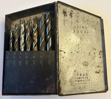 VINTAGE HUOT St. Paul Minnesota DRILL INDEX - 1/16 to 1/2 BY 1/32 - 15 Piece Set