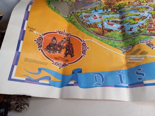 Vintage 1968 72 USA Disneyland Map Park Resort Guide Map 30 in x 45 - Picture 3 of 16
