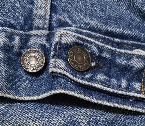 Levis Jacket Mens 36 Long Blue Denim Jean Trucker Biker USA - Picture 18 of 19