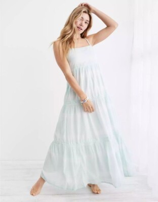 aerie cut out maxi dress Lace-Up Long A-Line Prom Dress with Sequins Pink Opal / 2