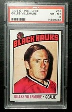 1976-77 76/77 O-Pee-Chee #61 Gilles Villemure Chicago Blackhawks PSA 8 NM - MT