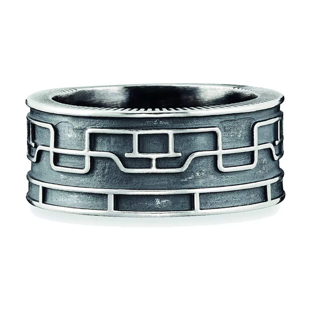 cai men Ring 925 Sterling Silber oxidiert japanisches Linien Motiv schwarz  NEU | eBay