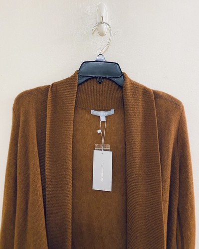 Antonio Melani Women's Ava Shawl Open Front Chestnut Cashmere Cardigan Size L - Picture 3 of 6