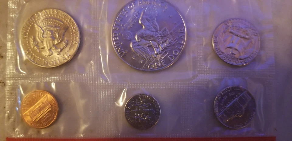 1974 (1 cent left side colored coins) gem mint proof usa no mark, unc. - Image 2 of 2