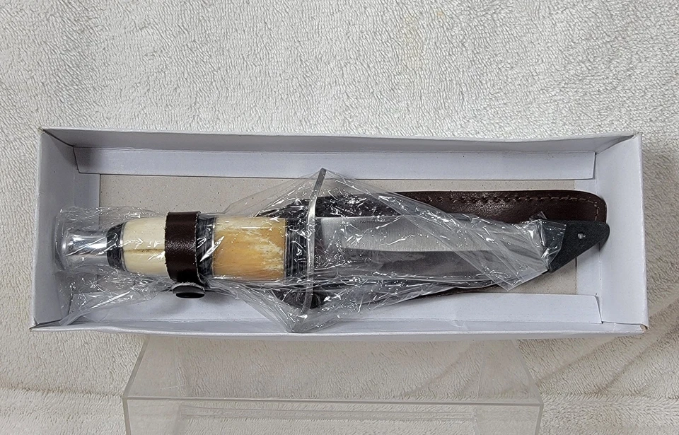 Frost Cutlery Montana Mountain Man Stainless Steel Bone Handle CW-342 Sheath Inc - Image 2 of 4