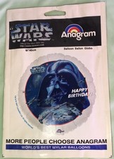 18" Star Wars Foil Mylar Balloon Darth Vader Anagram Made In USA Y2K