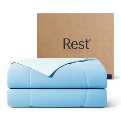 REST Evercool Cooling Comforter Blanket for Hot Sleepers Twin/Twin XL Aqua Blue