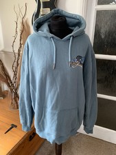 Superdry Stay Lucky Oversized Blue Hoodie Hooded Sweatshirt Size XS/S 8 10 12 14