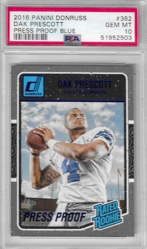 Dak Prescott [Press Proof Blue] #362 2016 Panini Donruss card