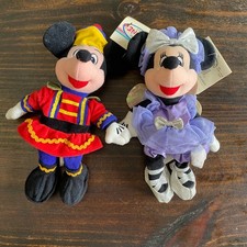 Disney Store Nutcracker Mickey and Sugar Plum Minnie Bean Bag Plush Set Vintage