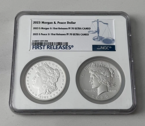 2023S Morgan & Peace dollar set  Ultra Cameo PF70 NGC First Releases