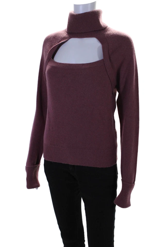 Suéter Top Paige Mujer Lana Frambuesa Mousse Cherise Cuello Alto Talla S Foto 2 de 4