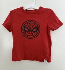 Marvel Gap Kid Boy Spider-Man 100 Cotton Crewneck Short Sleeve Shirt Red XS 4-5