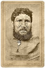 RARE MAORI WARRIOR ca1850's New Zealand Cabinet Card RP