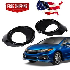 Pair Front Driver Passenger Side Fog Light Cover Trim For Honda Civic Si 2013-15