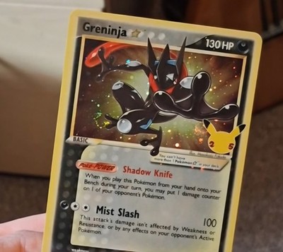 *Rare Double Swirl* Greninja Celebrations 25th Anniversary Pokémon Promo Karte
