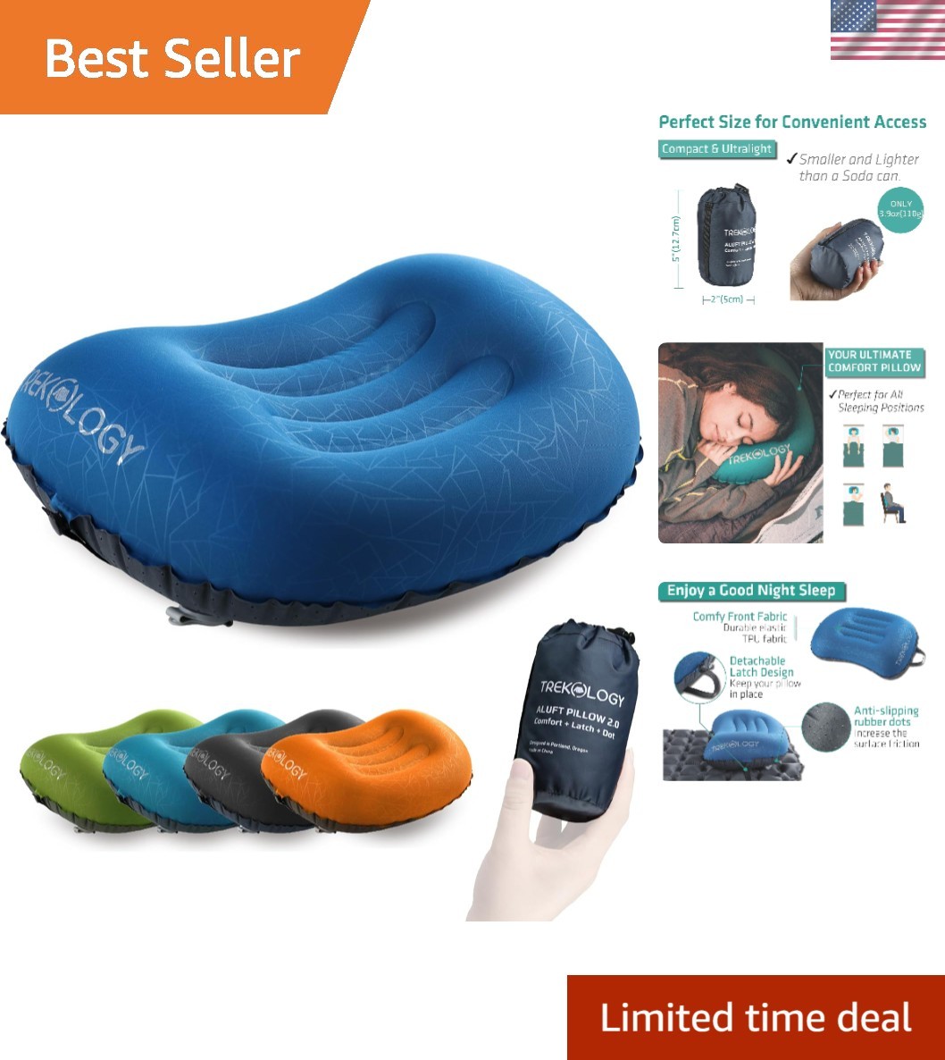 Compact Ultralight Camping Pillow with Ergonomic Neck Suppor