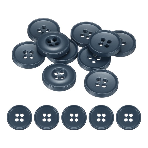 10 StüCk NäHknöPfe,18Mm,4 LöCher,Harz,Rund,BastelknöPfe,Seeblau-image