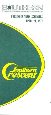 1977 SRS Southern Railway System - April Railroad Personenzug Fahrplan