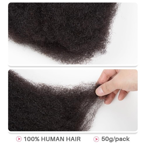 QVR Afro Kinkys Bulk Human Hair for Dreadlock Extensions Repair Locs 50 Gram/... - Picture 4 of 6