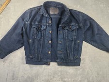 Vintage Levis Denim Jacket Youth 12/14 Blue Trucker Orange Tab USA 57507