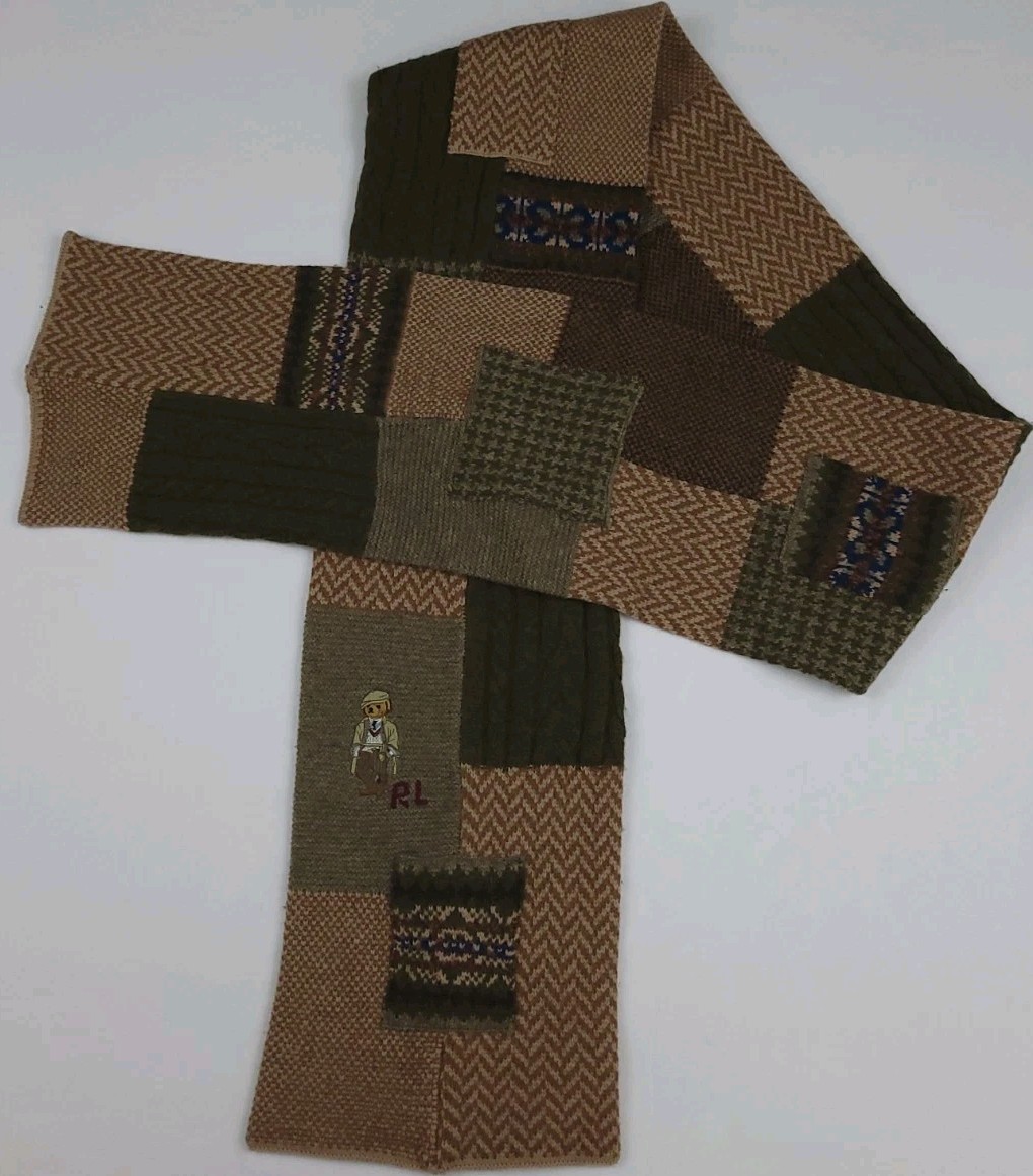 Polo Ralph Lauren Multi Pattern Patchwork Wool Kn… - image 1