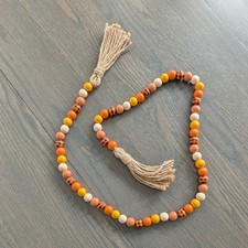 Handmade Wooden Bead Garland - Fall Colors - Tassels