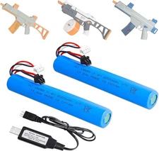 2 Pack 7.4V 2000mAh Battery Splatter Ball Gun Accessories for... 