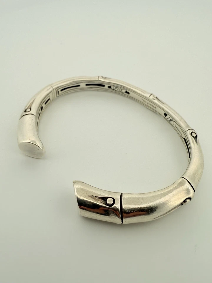 Brazalete John Hardy Batu Bamboo Kick Cuff Plata de Ley. Árboles de bambú de 6,75 pulgadas 3 Foto 2 de 4