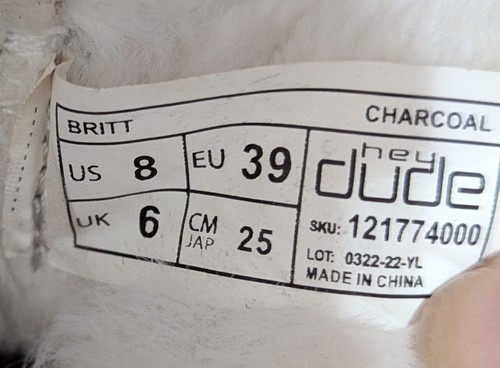 Hey Dude Britt Damenstiefel mit Fell gefüttert anthrazit Größe US8 UK6 Freizeit Komfort Schuhe - Bild 13 von 13