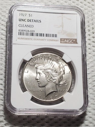 1927 Peace Silver Dollar 90% Silver US Coin NGC UNC Details Nice Coin