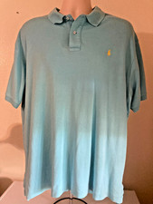 POLO RALPH LAUREN Men's Turquoise Blue Polo Shirt Size Extra Large Preppy