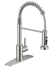 FORIOUS Kitchen Sink Faucet Stainless Steel Single Handle Brushed Nickel Classic