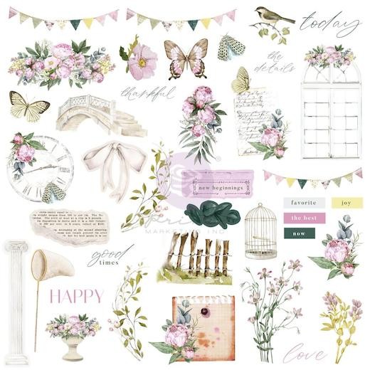 Prima Marketing Serene Petals Ephemera 78pcs - Vintage Flutter