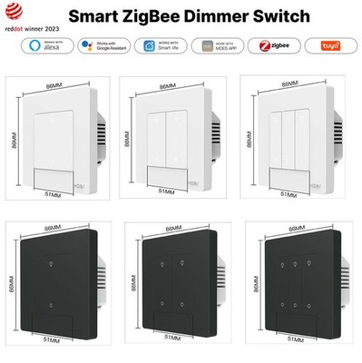 ZigBee Smart Dimmer Light Switch Control work 1/2/3Gang lexa google NEW