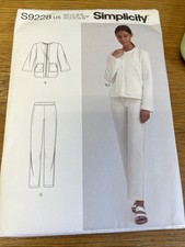 Simplicity Pattern S9228 Ms Casual Jacket w/Sleeve Opts  Pull-on Pants Sz 16-24