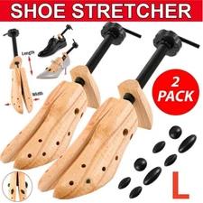 1 Pair 2-way Wooden Adjustable Shoe Stretcher Expander Men Women Size US 7-13