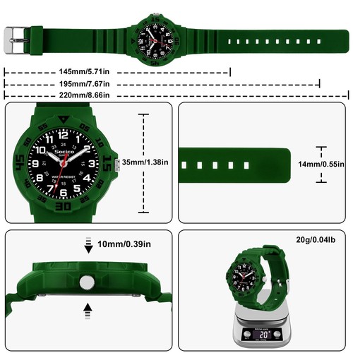 Children Analog Watch for Boys Girls Waterproof Time Teaching Watch with Soft... - Picture 2 of 9