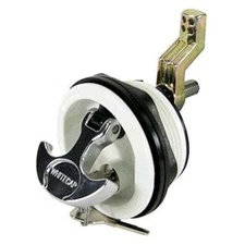 Whitecap 3" O.D. White Nylon/Chrome Plated Zamac Locking T-Handle Hatch Latch