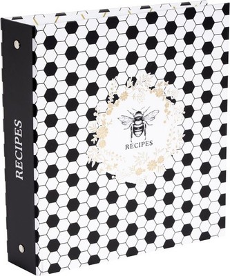 Honeycomb Hive QP12-25361 Bee Recipe Book 3-Ring Card Pocket Binder 9 x 9.4 L''
