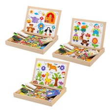Wooden Educational Toy Magnetic Kit Easel Tabletop W/Whiteboard Chalkboard