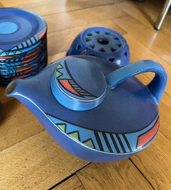 Geschirr, Keramik Kupfermühle" Indigo",22 teil.Teeservice( Tassen, U-tassen,Teek - Bild 2 von 4