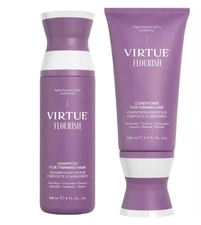 Virtue Flourish Shampoo (8oz) and Conditioner (6.7oz) for Fine and Thinning Hair