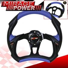 320mm Steering Wheel Pvc Leather Black Blue Godsnow Horn Button Set