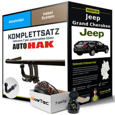 Für JEEP Grand Cherokee Typ WH Anhängerkupplung abnehmbar +eSatz 7pol uni 04-
