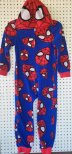 Spiderman Marvel One Piece Pajamas Fleece Boys Size 6/7 Costume Sleepwear
