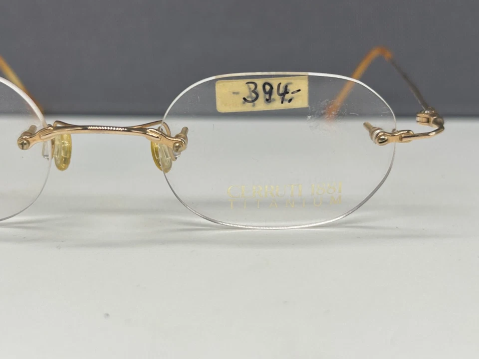 Cerutti Brille Herren Damen Rund oval Titan Gold plated Randlos - Bild 4 von 4