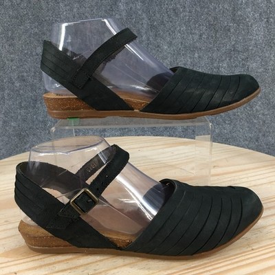 El Naturalista Stella Sandals Womens 39 Casual Ankle Strap Slingback Flats Black