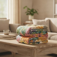 Boho Throw Blanket - 100 Cotton Cozy Blanket for Bed Sofa 60"x80" Soft Lig...